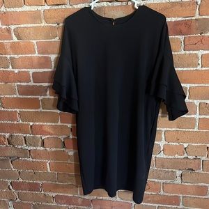Black bell-sleeve dress from Francesca’s.
